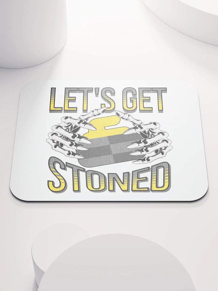 Lets Get Stoned Curling Skeletal Stoner Mouse Pad product image (2)