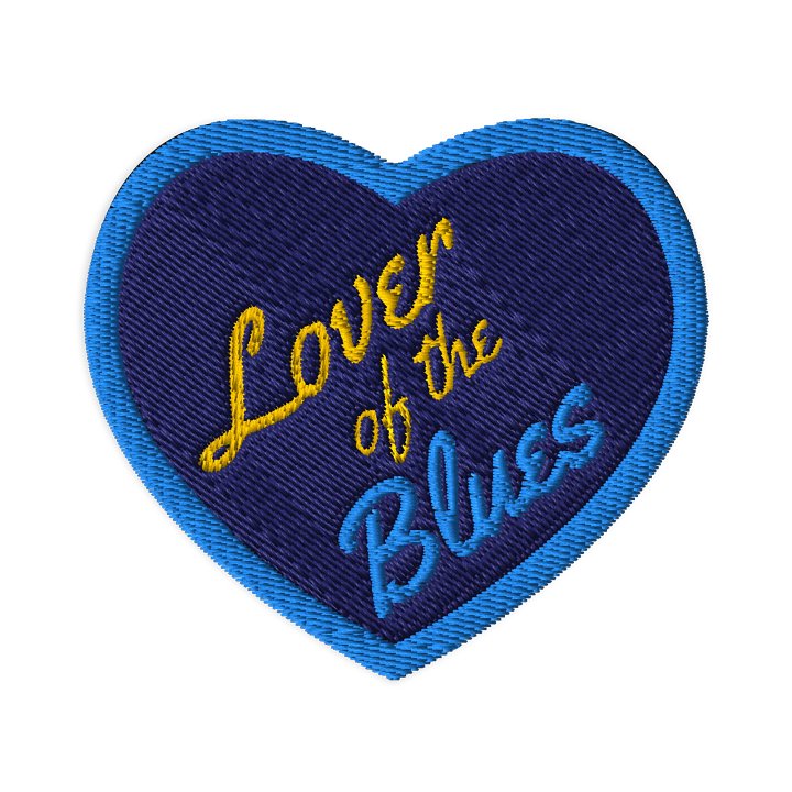 'Lover of the Blues' embroidered heart patch product image (1)