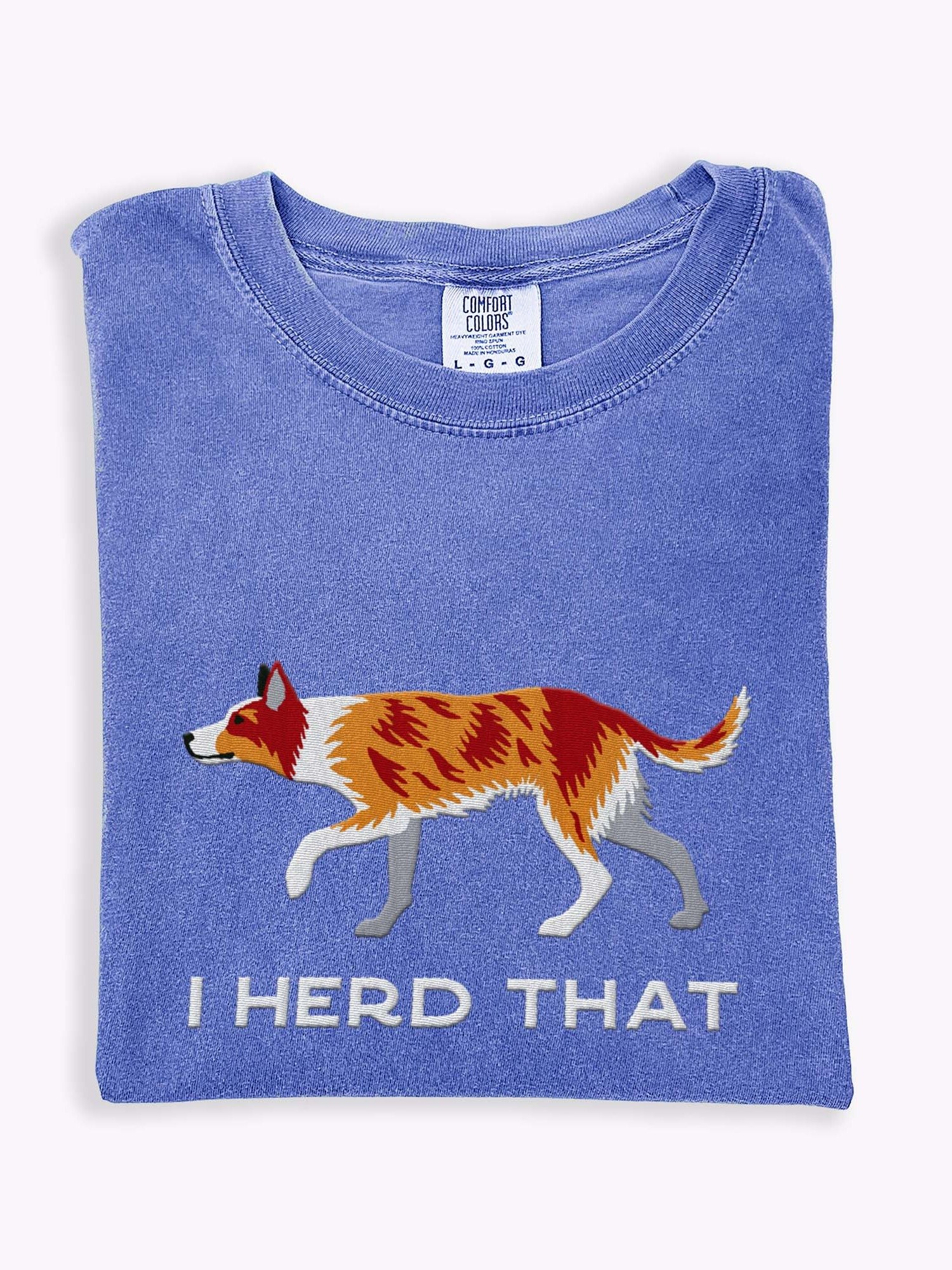 I Herd That T-Shirt(Embroidered) of an Australian Koolie(Red Merle Tricolor) product image (1)