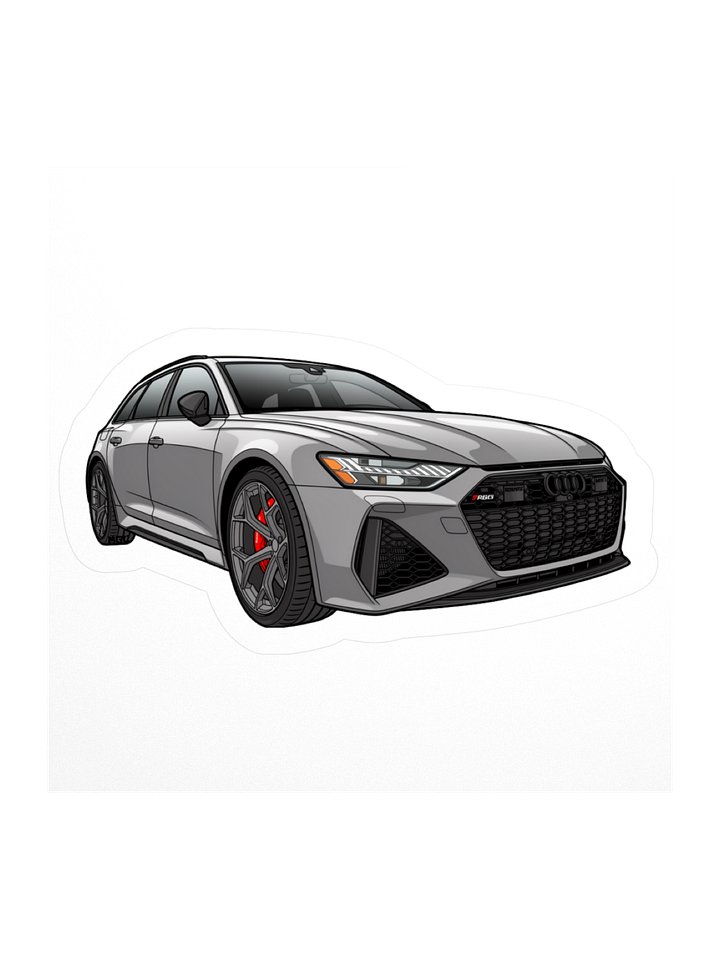 Grey Audi RS6 Avant Sticker (Retro, Sketch, Silhouette) product image (1)