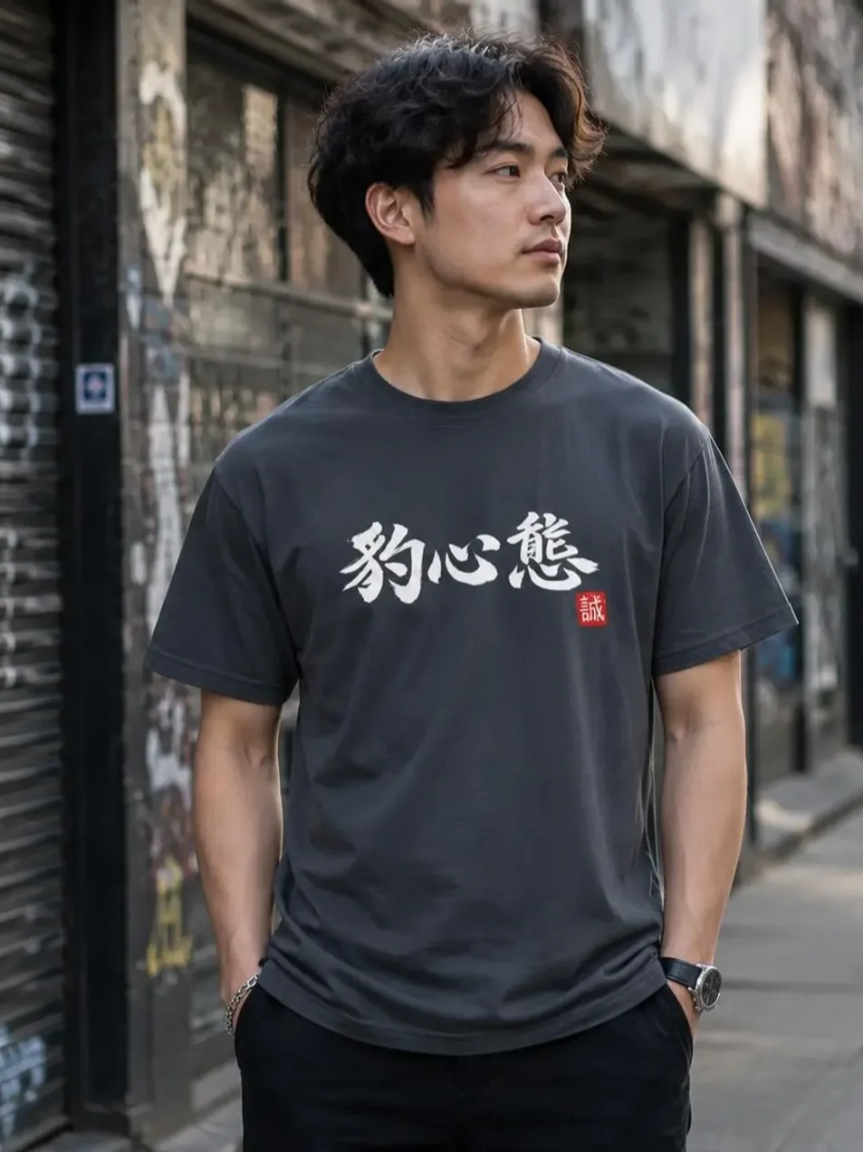 Leopard Mentality™ Chinese Calligraphy Graphic Streetwear T-Shirt product image (1)