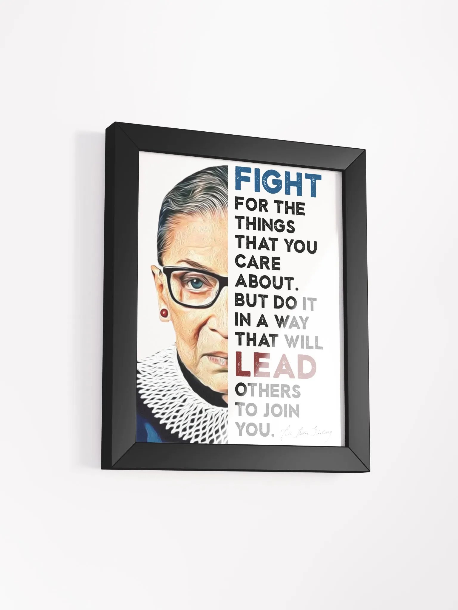 RBG Fight and Lead Framed Print product image (2)
