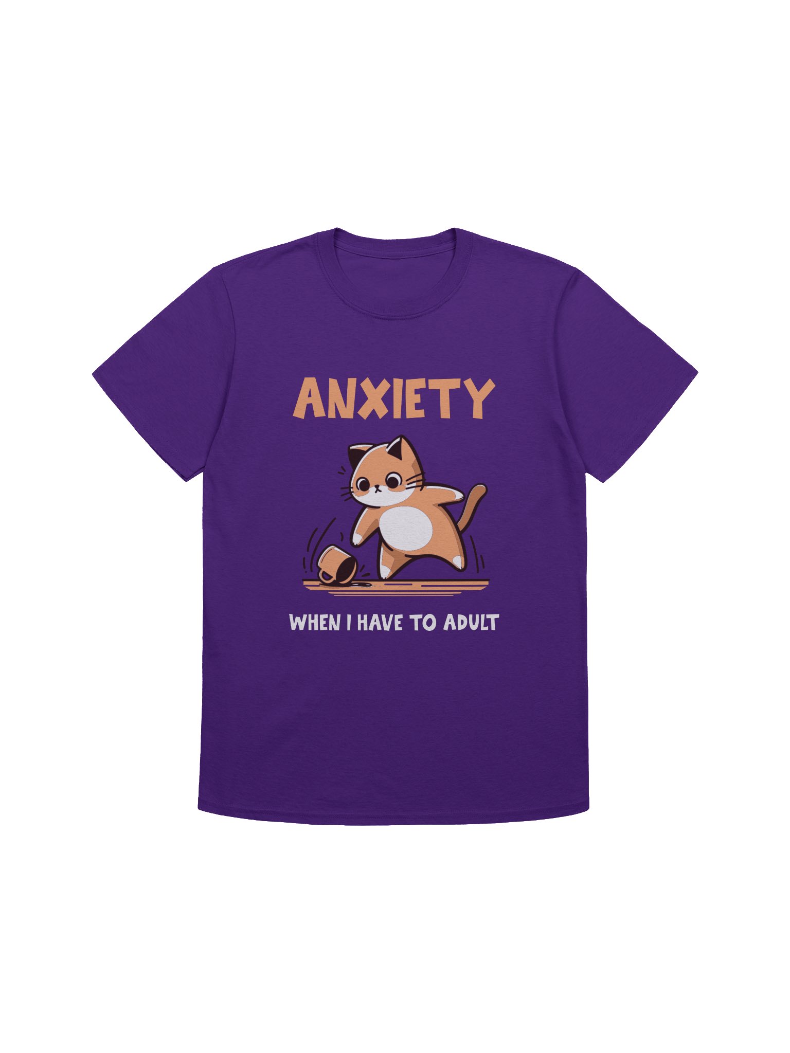 Anxiety When I Have To Adult Cat T-Shirt product image (4)
