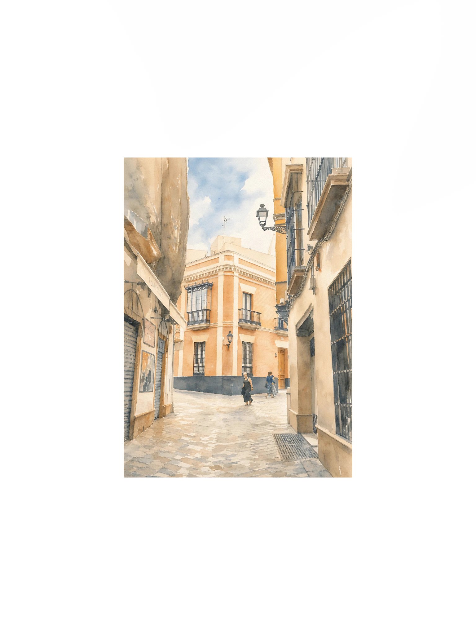 Seville Travel Wall Art Poster, Warm Neutral Cityscape Home Decor product image (3)