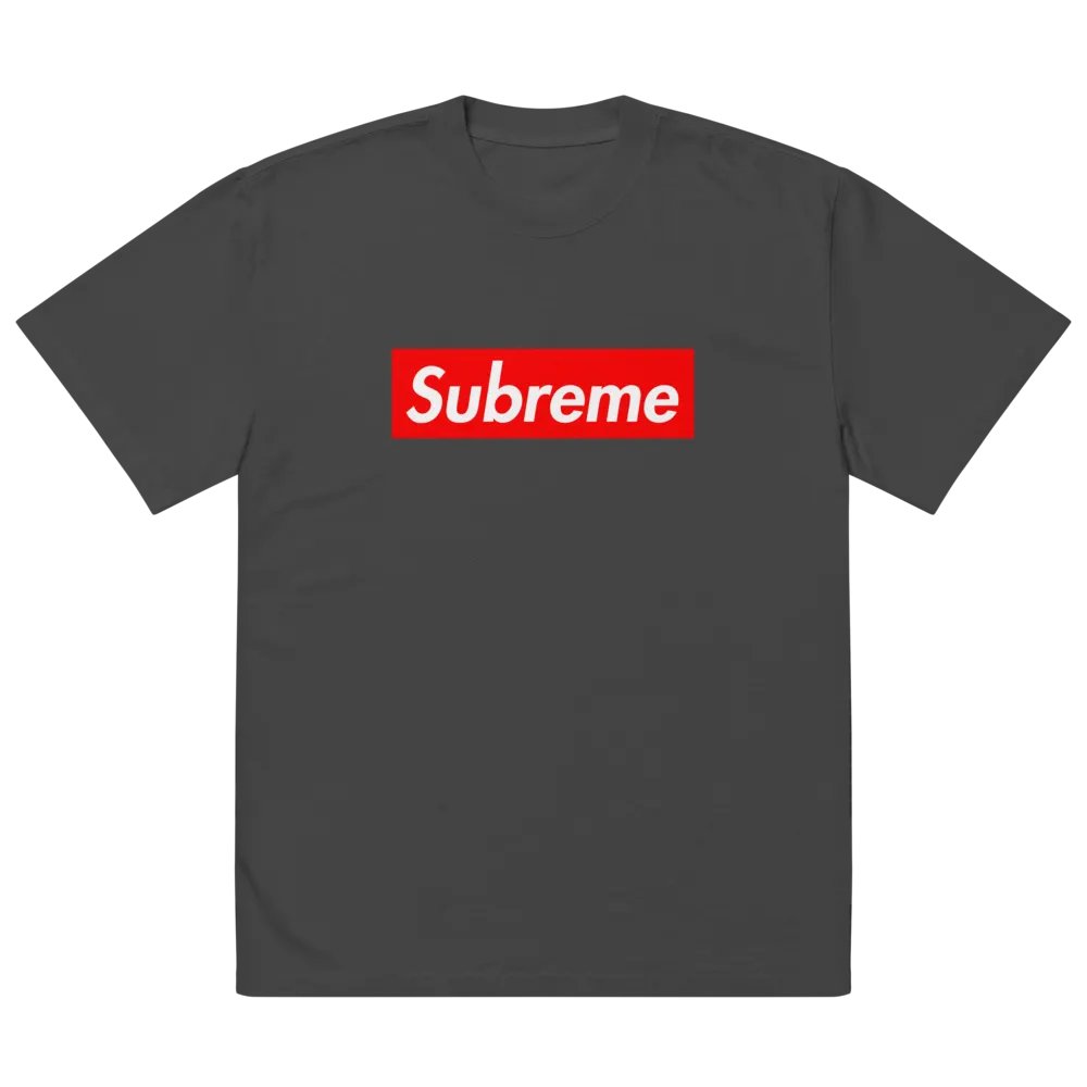 Red 'Subreme' Arab Parody Oversized Tee product image (4)