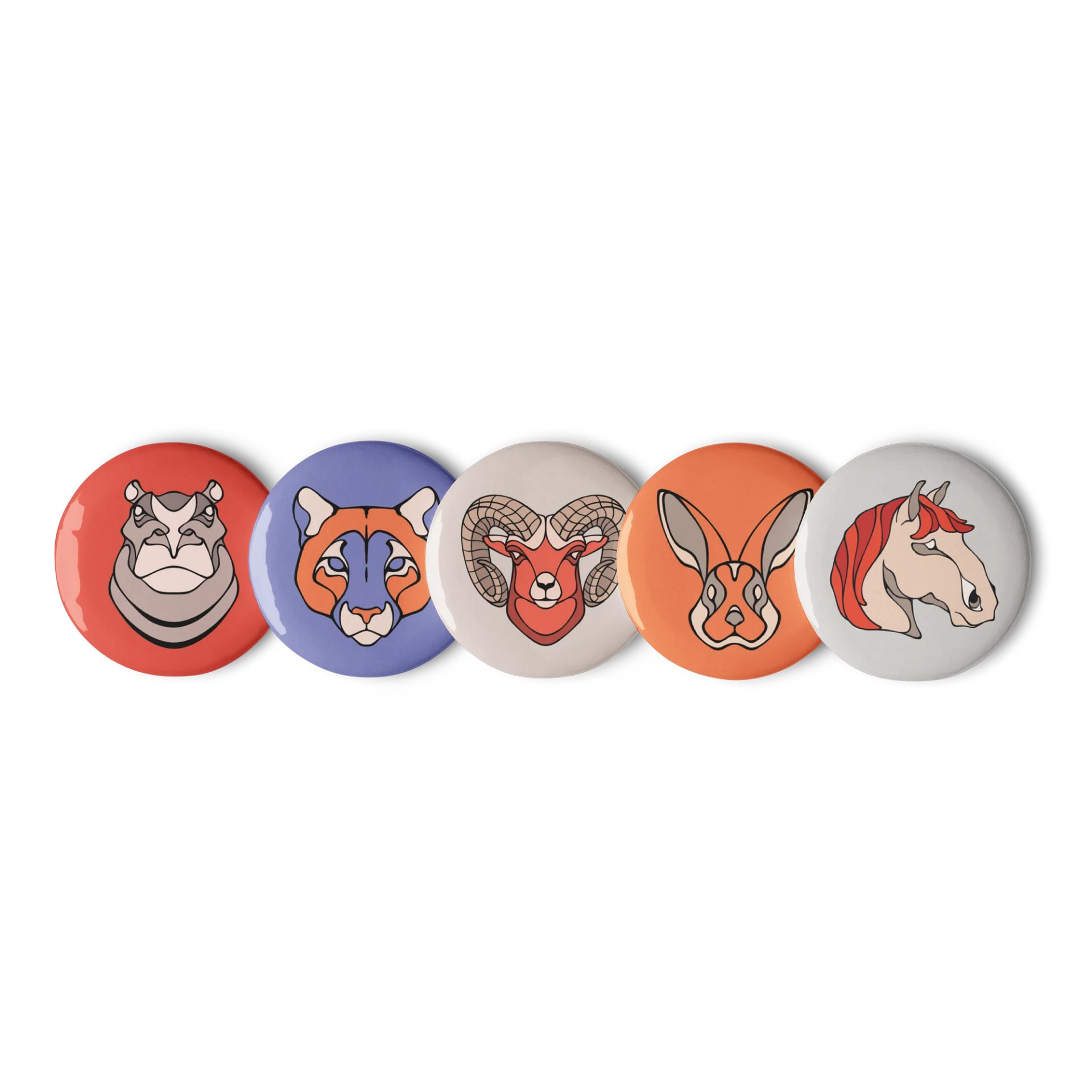 Whimsy Critters - Set of 5 Pin Buttons product image (1)