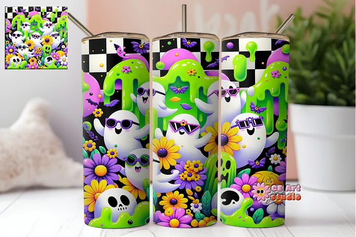 Ghost Halloween Cute Tumbler Wrap PNG product image (1)