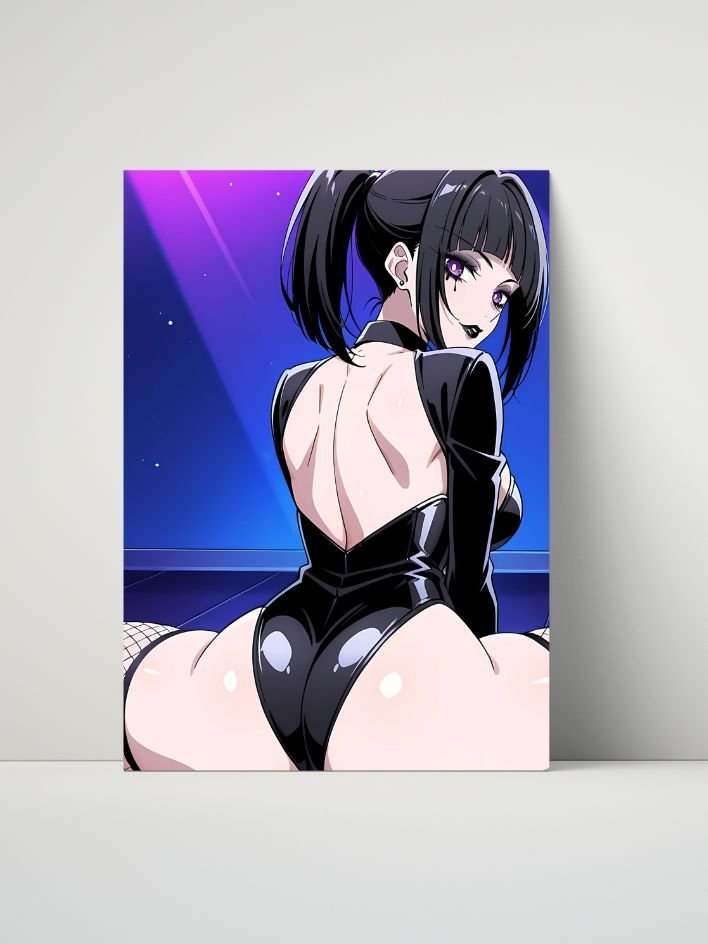 Metal Print - Luna Rain Original Character Black Latex Back View - 8x10 product image (1)