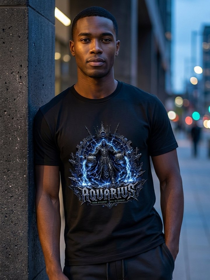 Aquarius Zodiac Gothic Streetwear Graphic Tee product image (2)