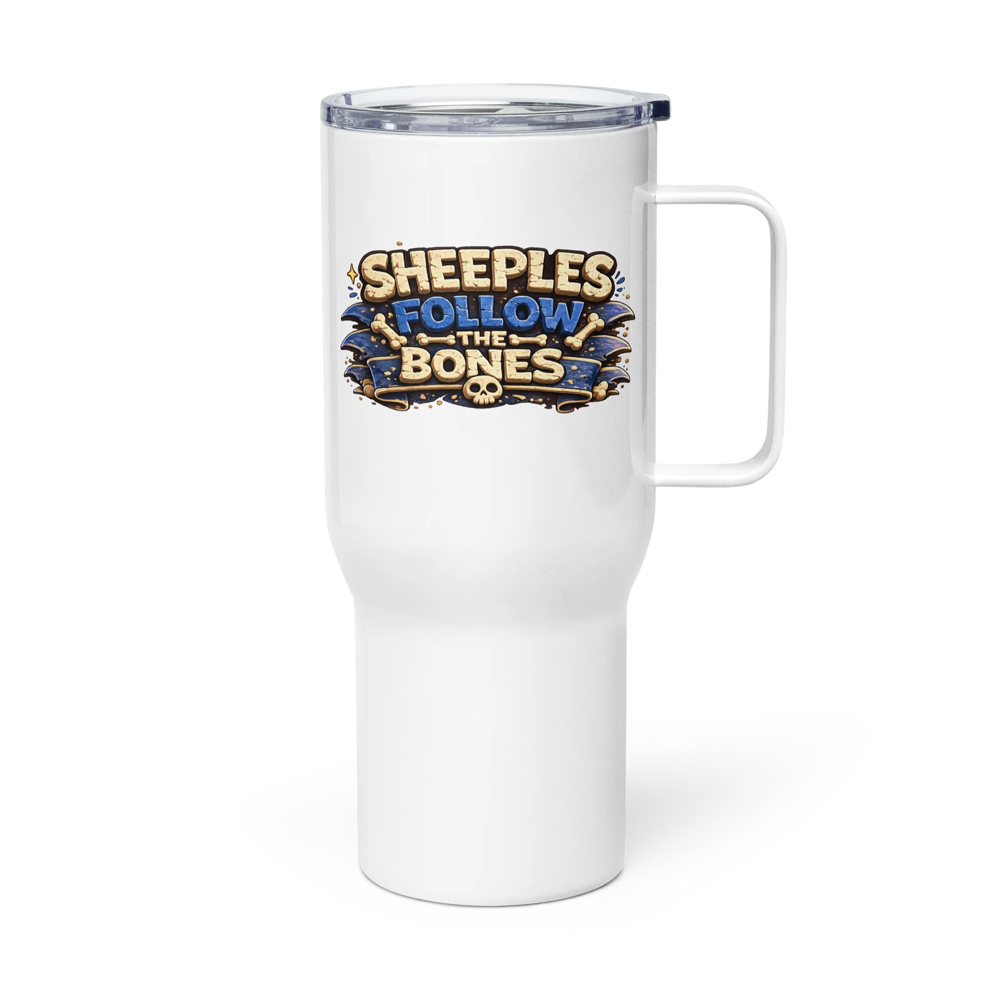 ''Sheeples Follow The Bones'' Travel Mug with a Handle product image (2)