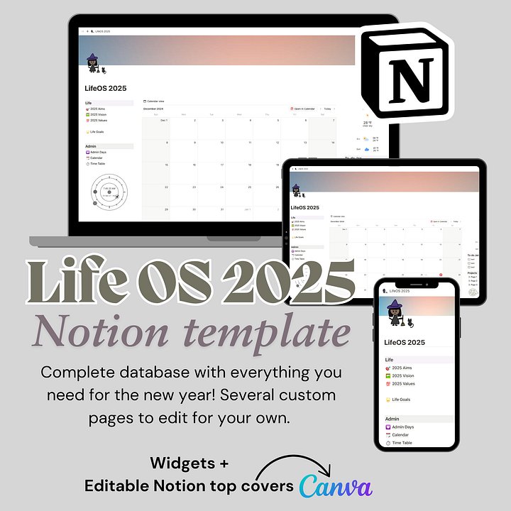 LifeOS 2025 - Template for Notion (digital download) product image (1)