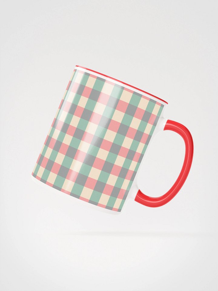 Checkerboard Cottagecore Ceramic Mug with Color Inside product image (2)