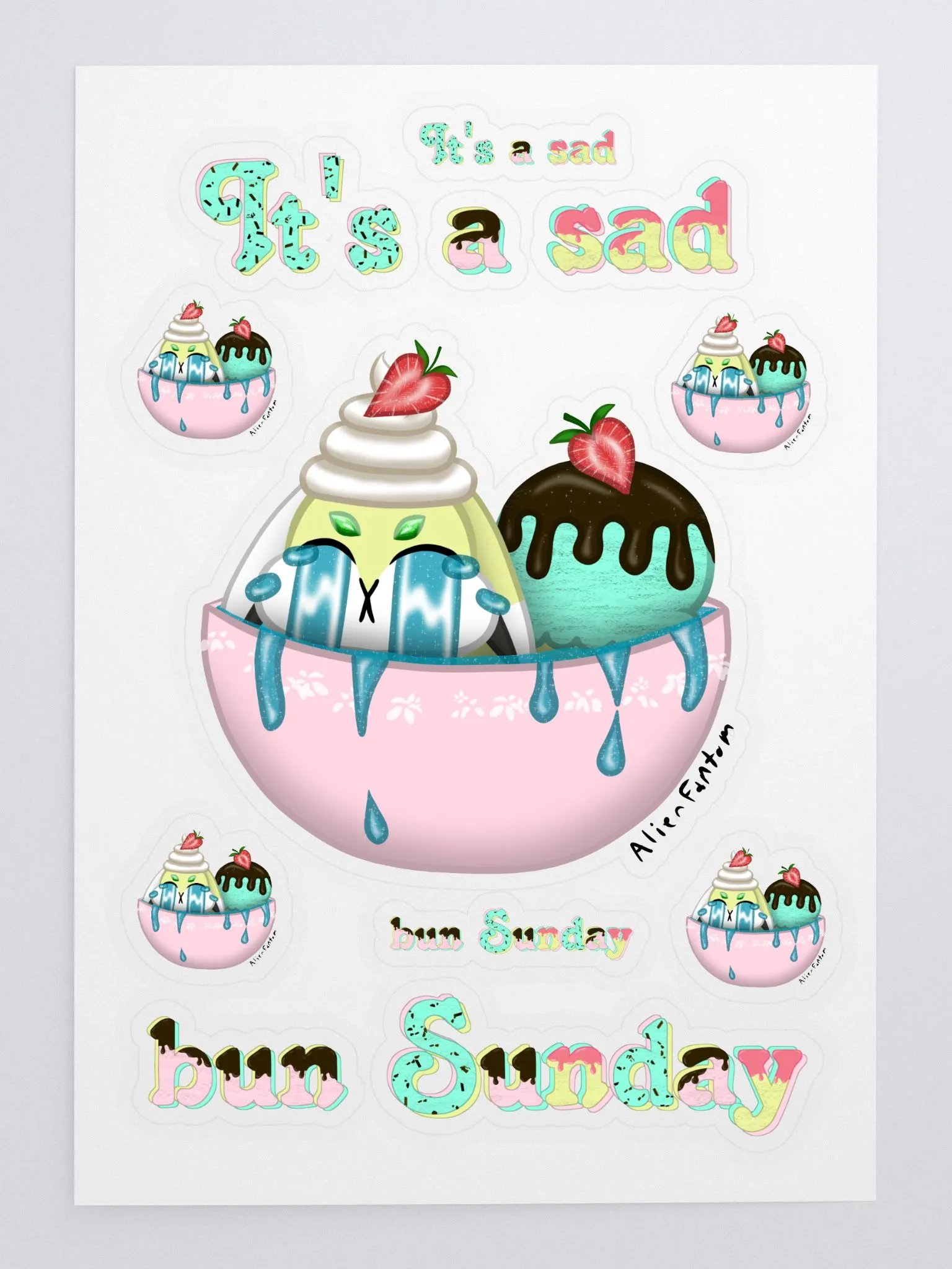 Sad Bun Sunday Sticker Sheet product image (3)