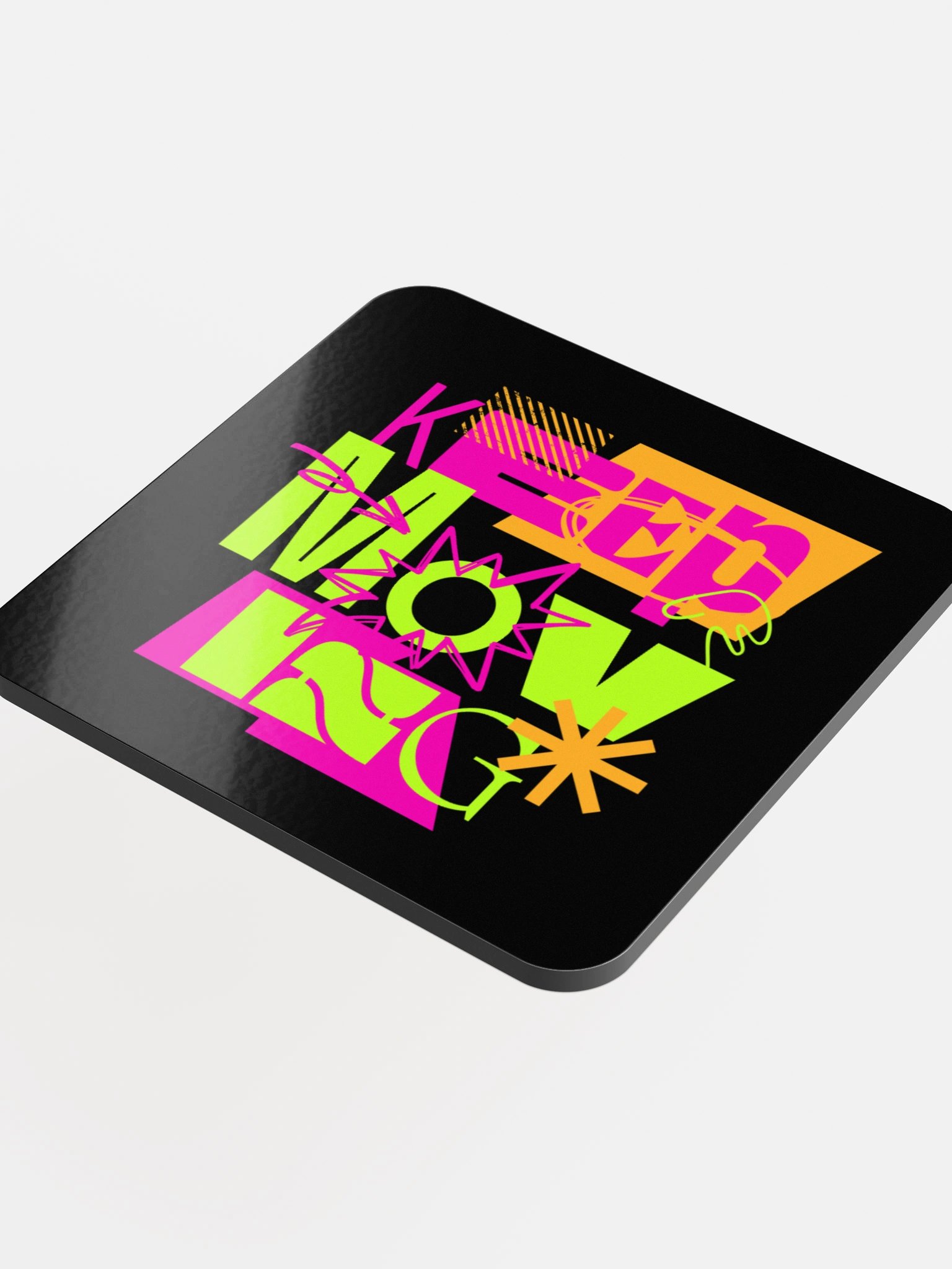 Keep Moving – Colorful Glossy Coaster product image (3)