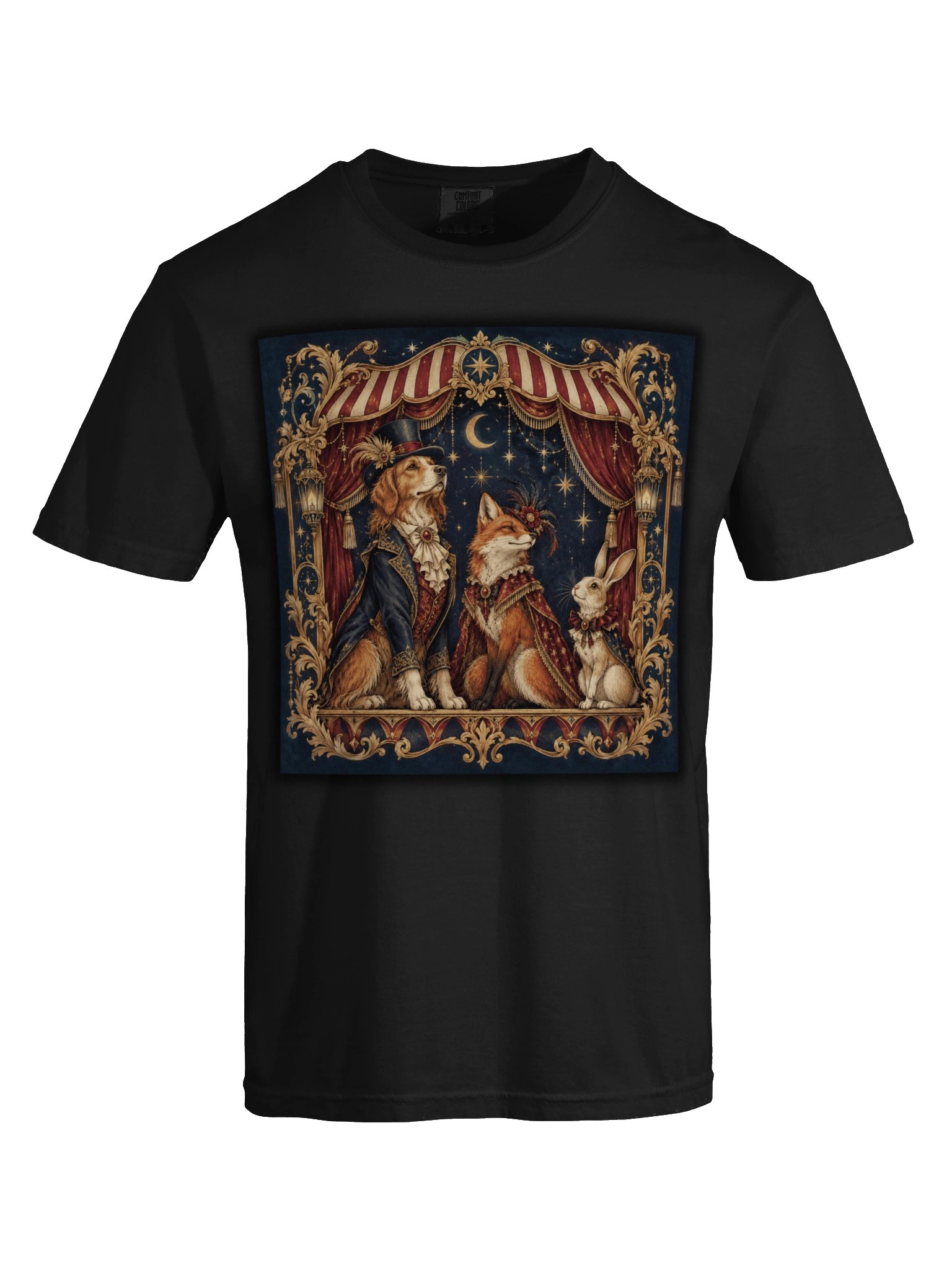 Vintage Woodland Animal T-Shirt – Victorian Dog, Fox & Rabbit Art Graphic Tee product image (7)