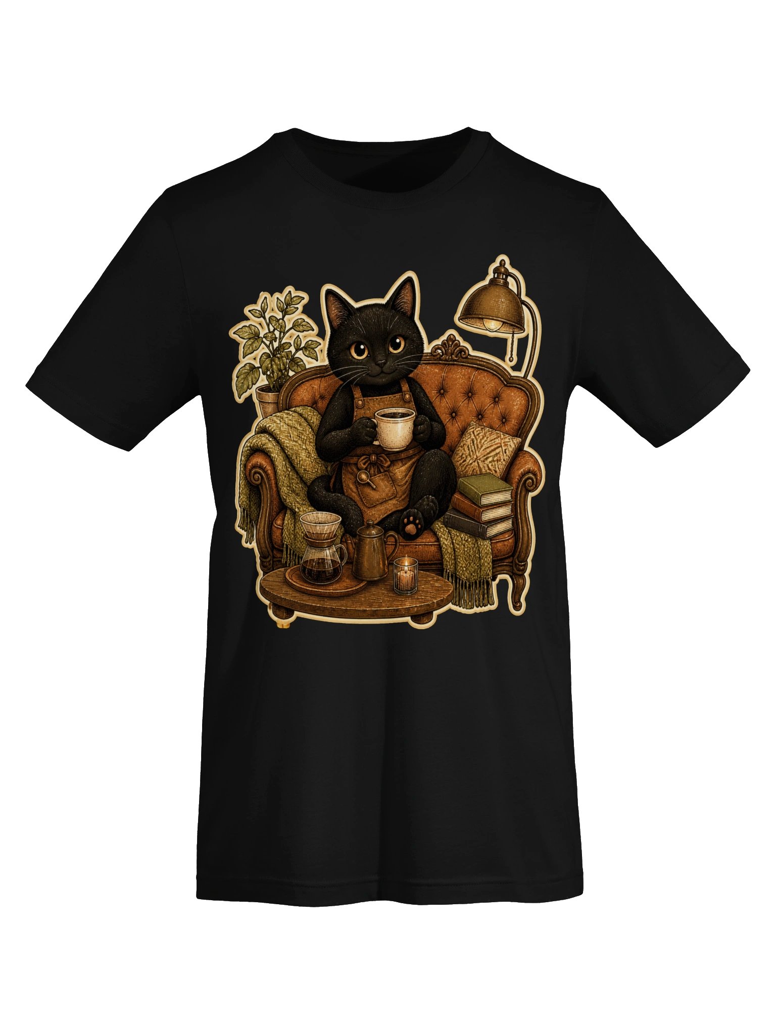 Vintage Black Cat Coffee Club T-Shirt | Cozy Cat Cafe Shirt | Retro Coffee Lover Graphic Tee product image (30)