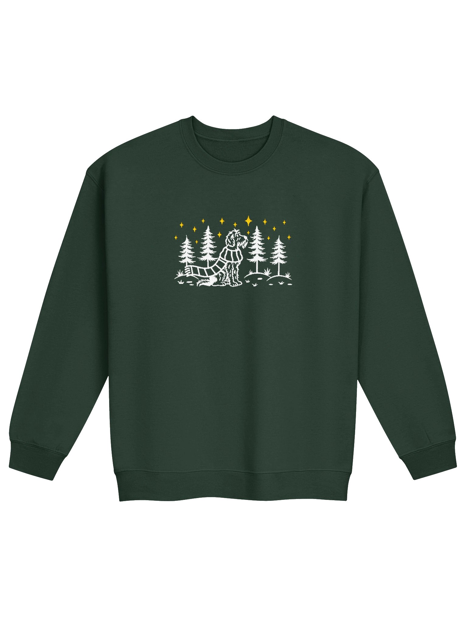 German Wirehaired Pointer Winter/Christmas Line Art Design Embroidered Sweatshirt product image (17)