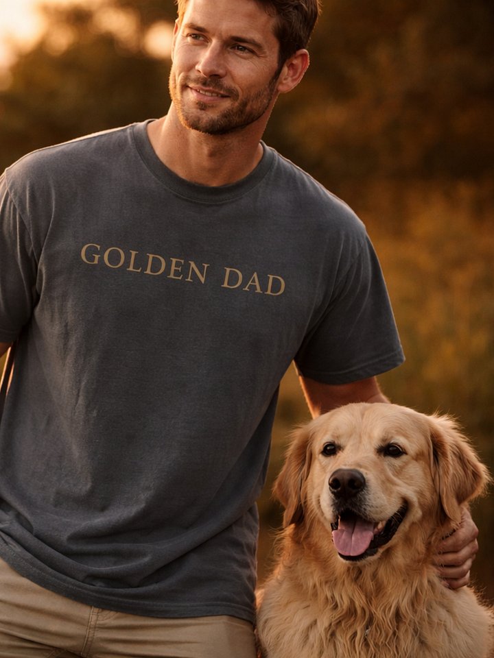 Golden Dad Heritage T-Shirt – Comfort Colors 1717 Golden Retriever Dad Gift product image (1)