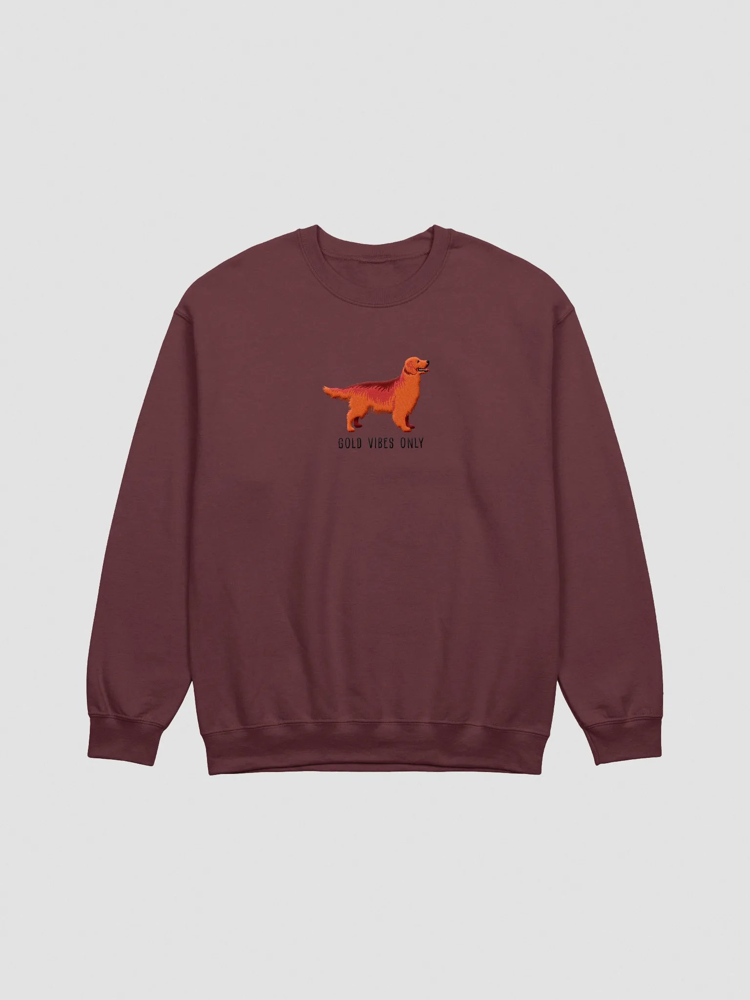 Gold Vibes Only Sweatshirt (Embroidered) of a Golden Retriever(Red) product image (3)