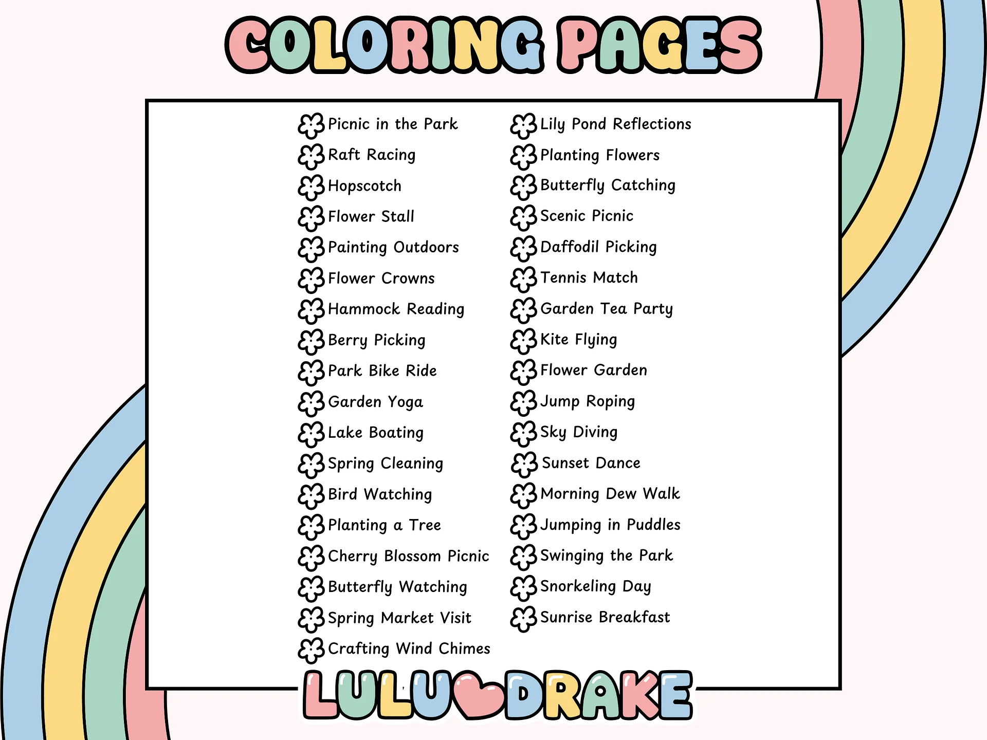 Fuzzy Buddies Spring Moments Coloring eBook, BIG PACK 35 Pages | ★ DIGITAL ★ product image (2)