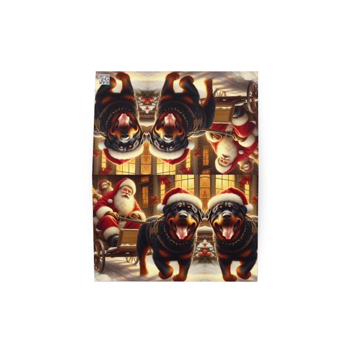 Santa's Rottweiler Sleigh Greeting Card product image (4)