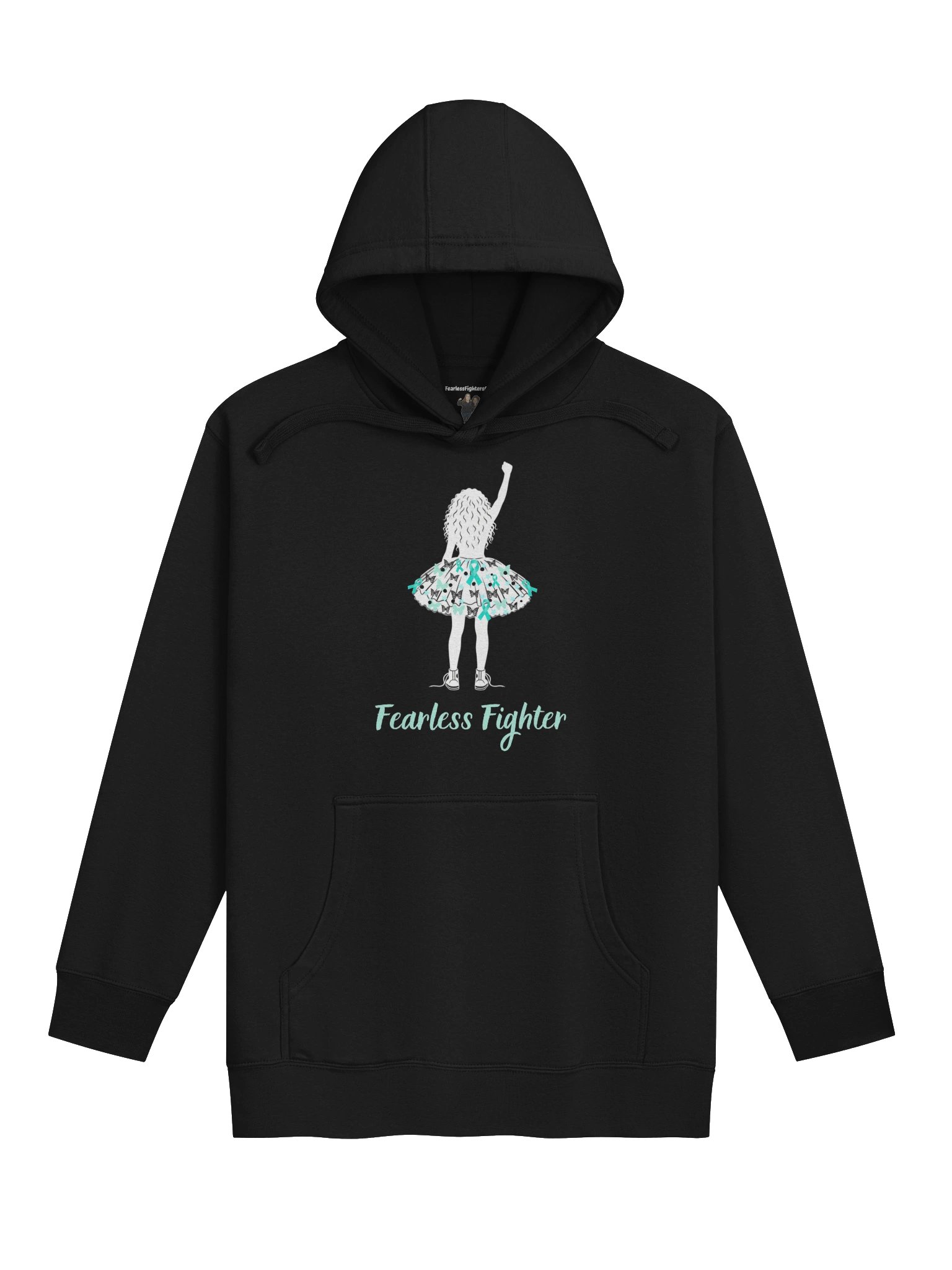 Ovarian Cancer - Fearless Fighter Unisex Hoodie [black] product image (1)