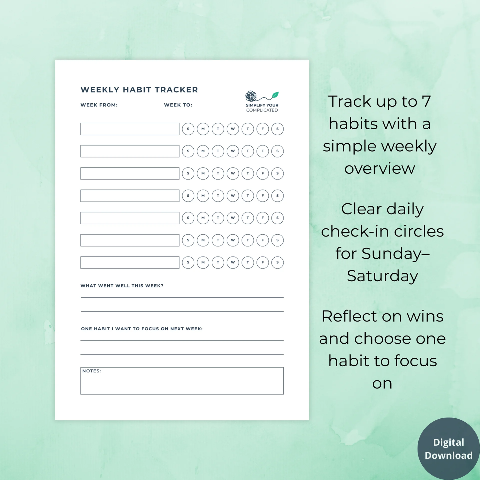 Weekly Habit Tracker product image (2)