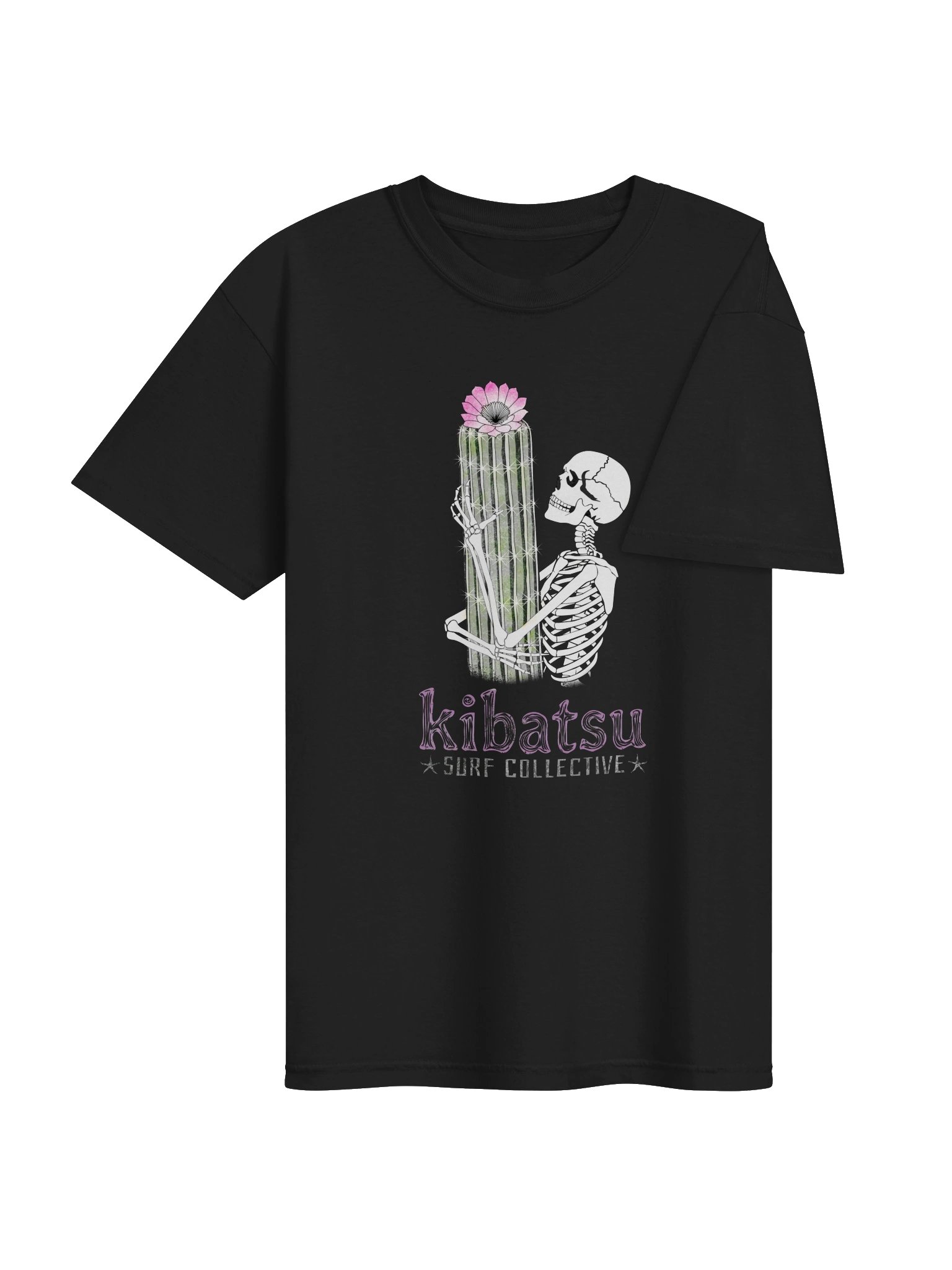 Kibatsu Surf Collective Skeleton Hugs Flowering Cactus T Shirt product image (43)