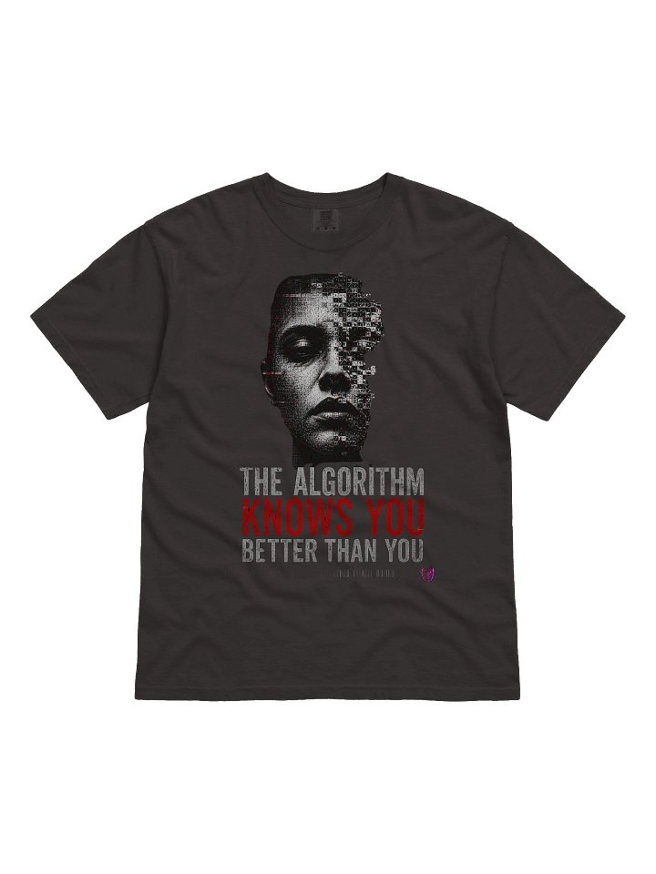 THE ALGORITHM KNOWS YOU – Cyberpunk AI Horror T-Shirt | Glitch Streetwear product image (1)