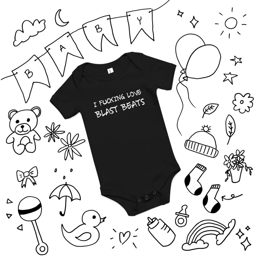 I Love Blast Beats baby onesie product image (15)