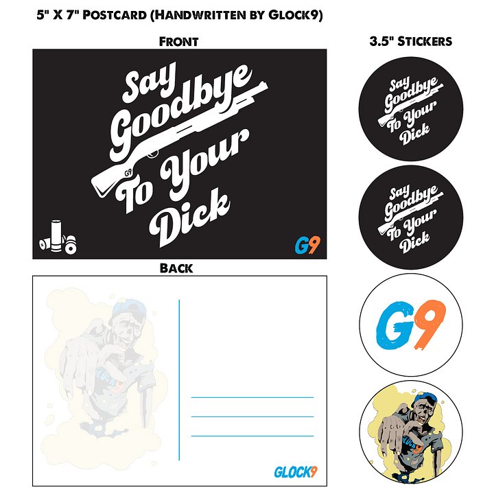 Handwritten Postcard by Glock9 and Stickers product image (1)