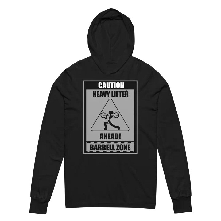 Caution Heavy Lifter Ahead Black/Gray Logo Hooded Tee product image (4)