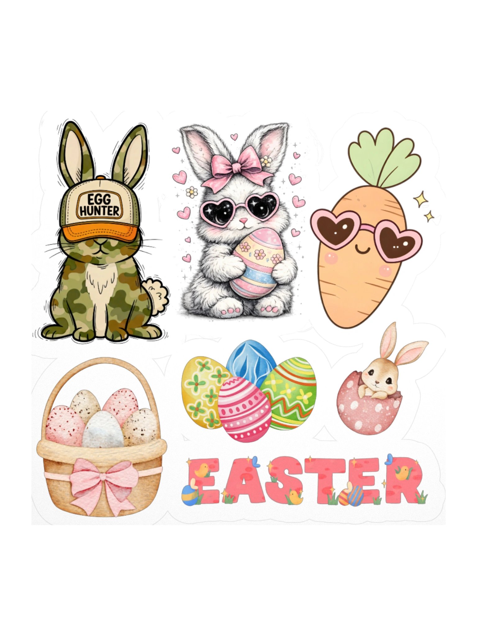 Easter Sticker Sheet – Cute Bunny Egg Hunt Stickers product image (1)