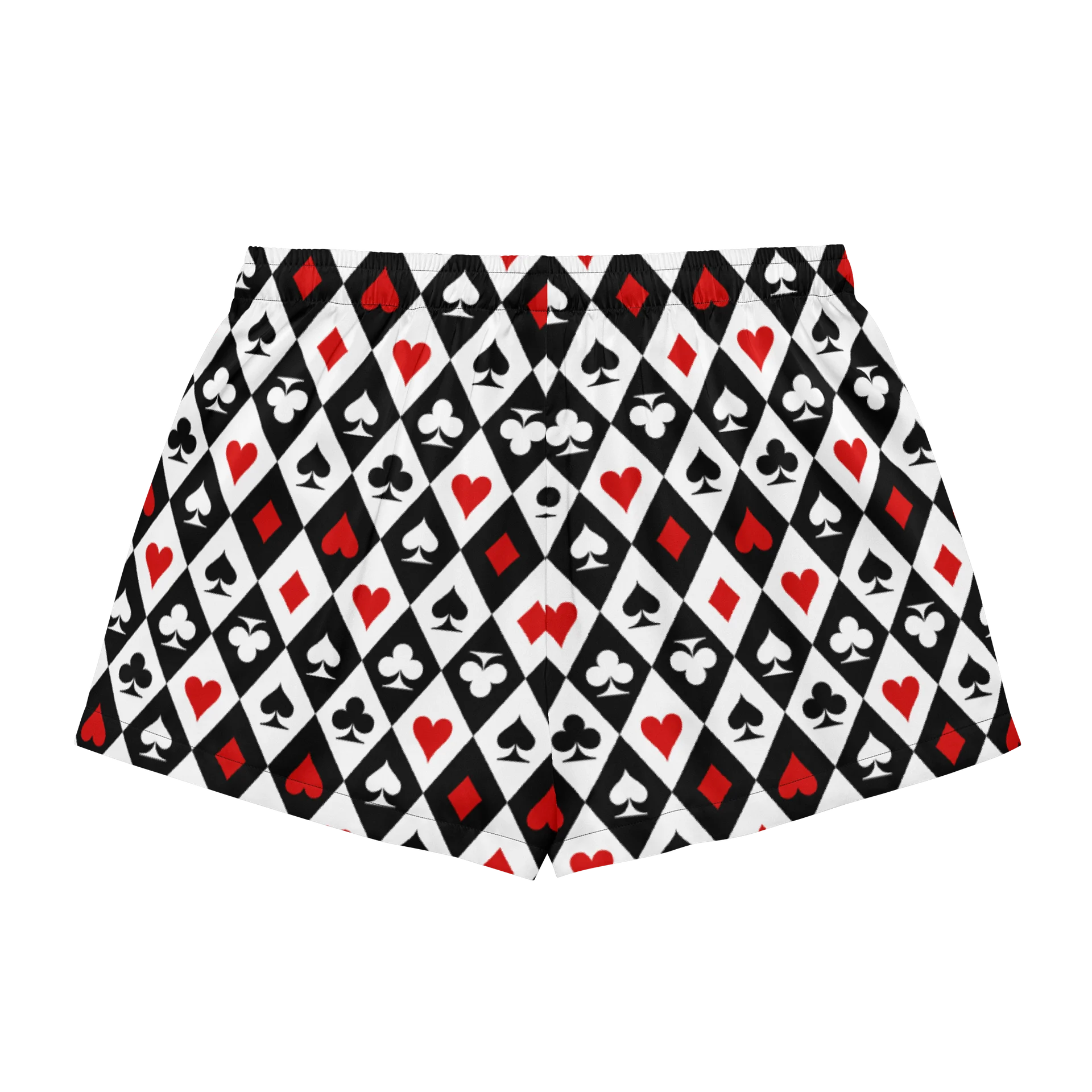 Retro Playing Card Suits Argyle All-Over Print Women's Pajama Shorts product image (3)