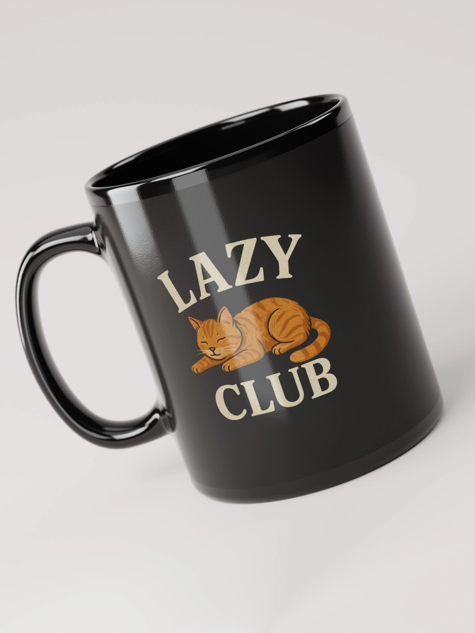 Lazy Club Black Glossy Mug product image (6)