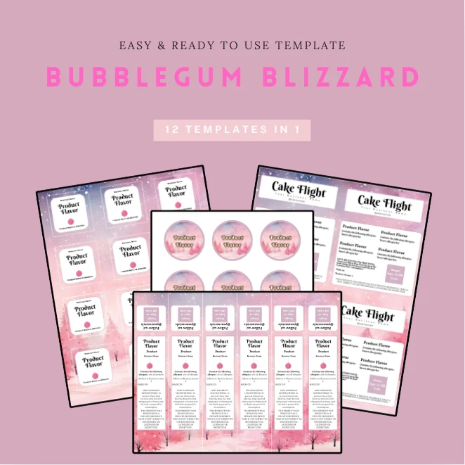 Bubblegum Blizzard Label Templates Bundle product image (1)