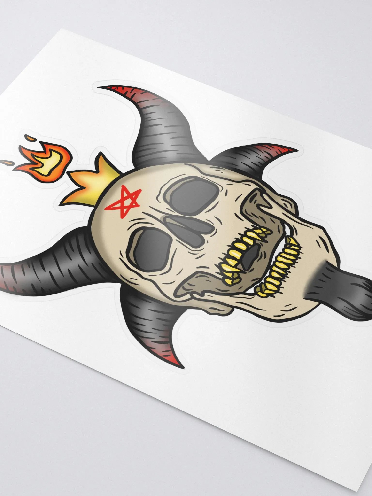Baphomet Skull Sticker (No Background) product image (3)