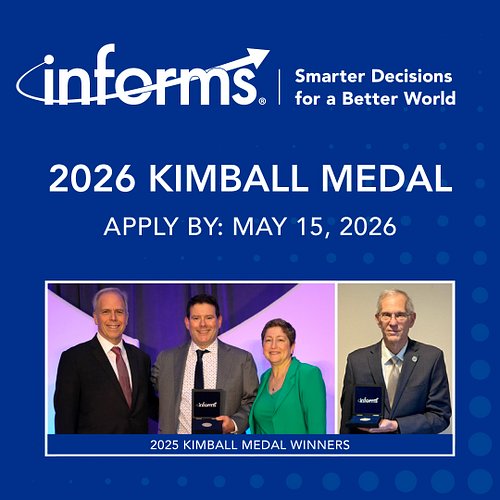 🏅 Celebrate distinguished service in operations research. Nominate a standout for the George E. Kimball Medal. Submissions du...