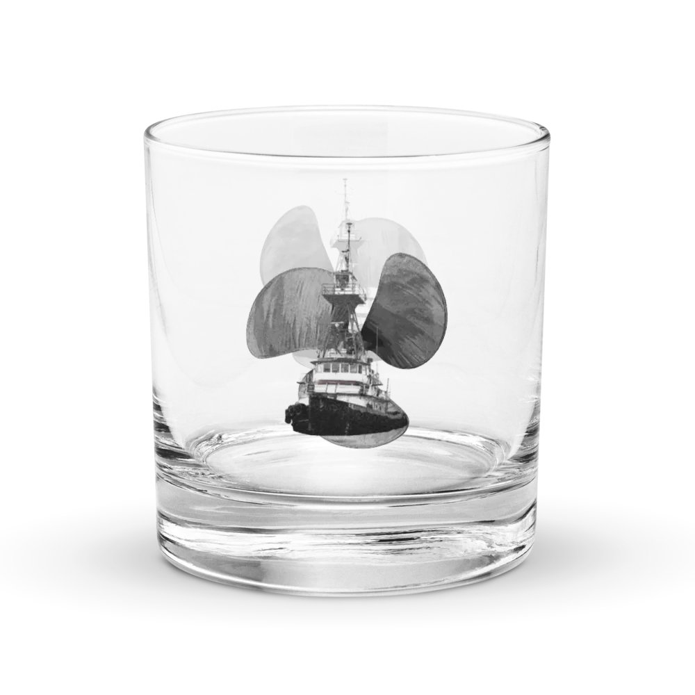 Three blade prop Tug CE Rocks Glass 10.5oz product image (2)