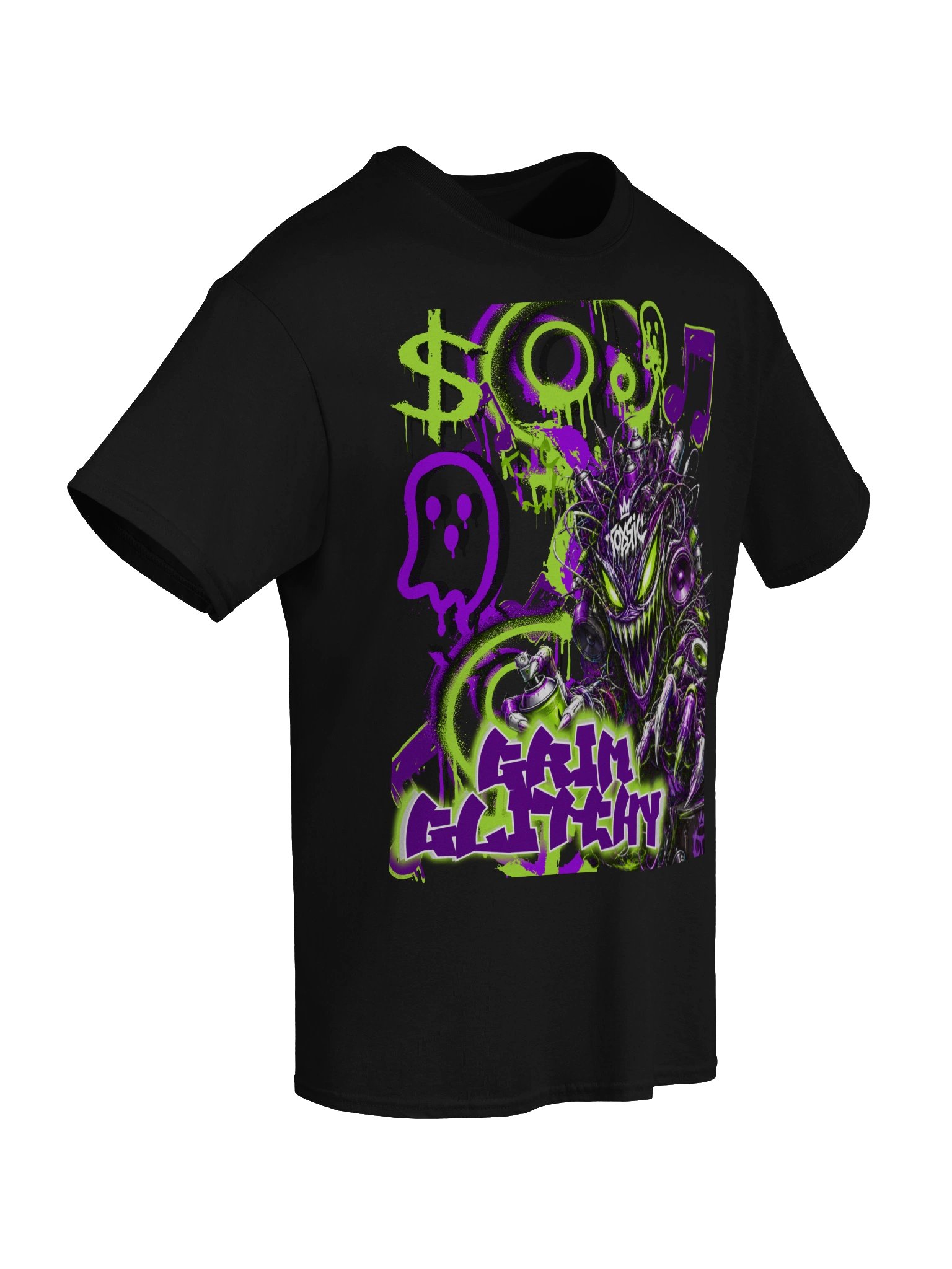 Grim Glitchy Neon Graffiti Tee product image (6)
