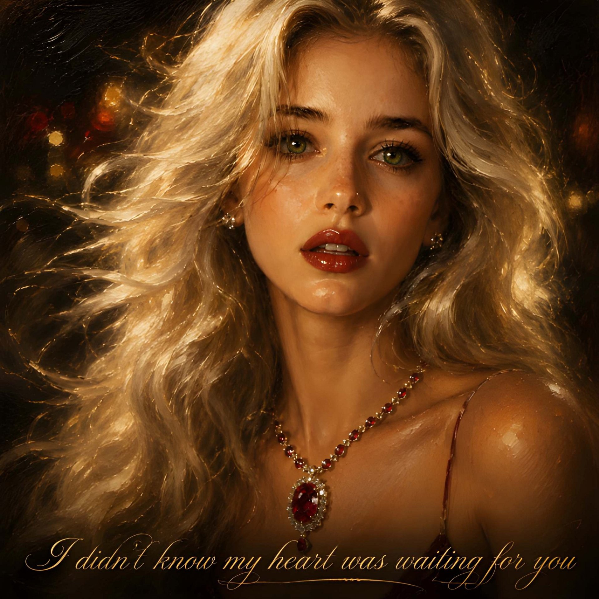 I Didn't Know My Heart Was Waiting For You | Romantic Oil Portrait Wall Art $8,99 product image (2)