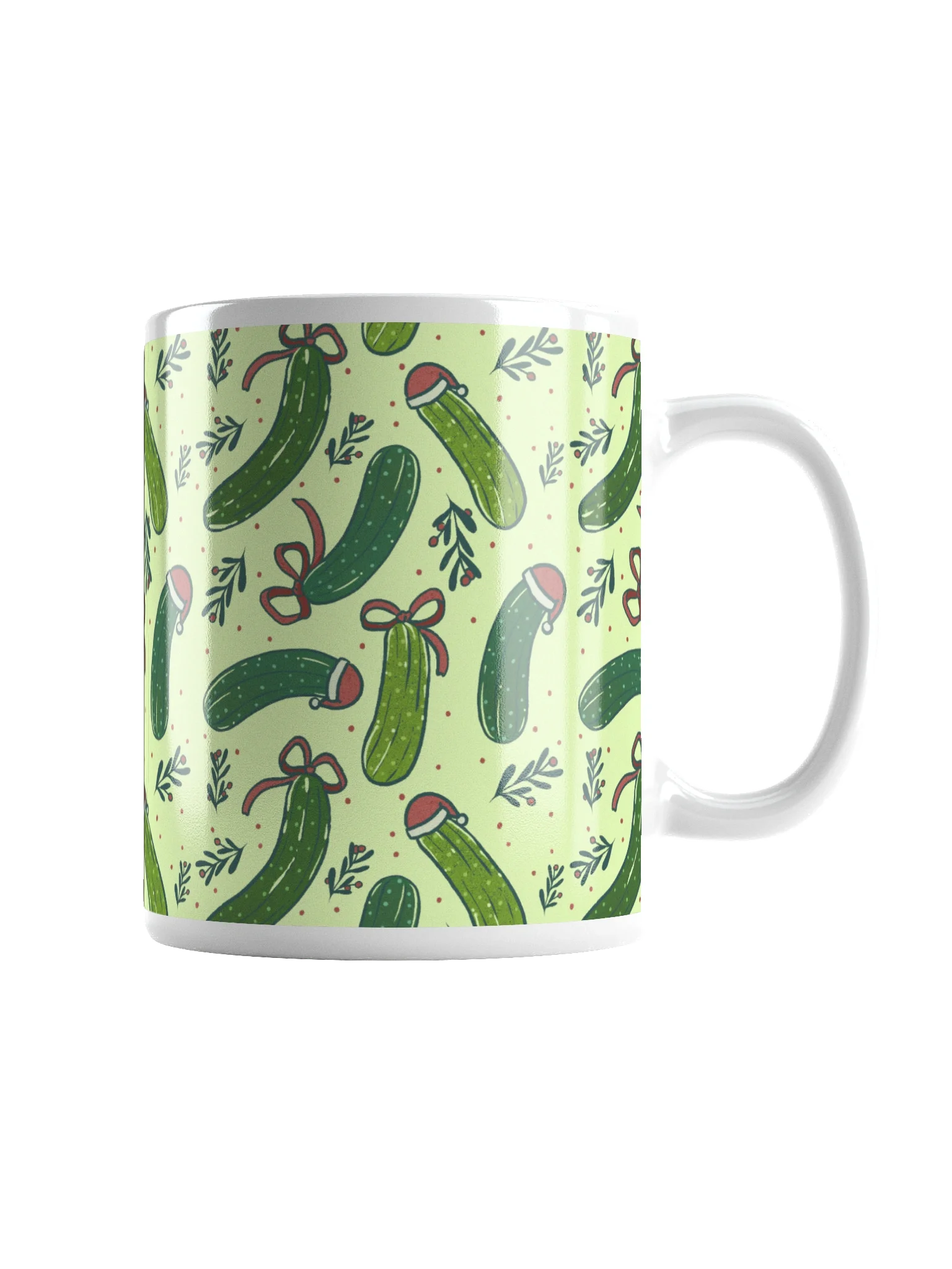 Funny Christmas Pickles Mug, Light Green product image (3)