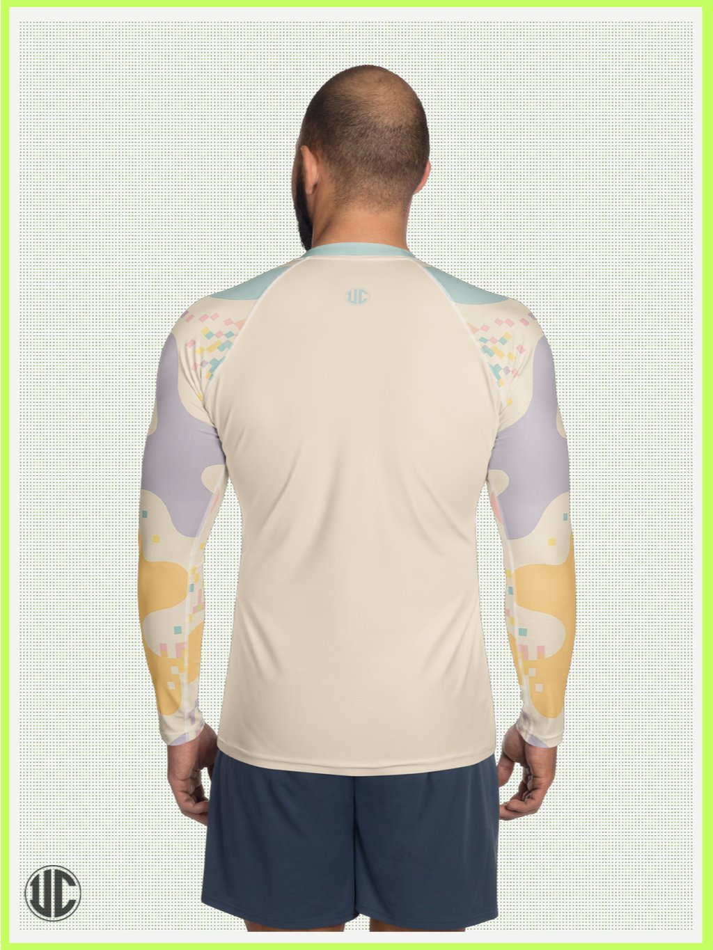 Theo’s Digital Wave – Men’s Rash Guard product image (2)