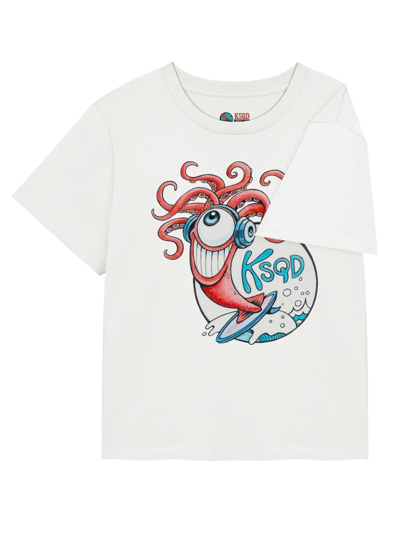 KSQD 2026 Winning Design – Squid & Ocean Organic Ribbed Neck T-Shirt product image (8)