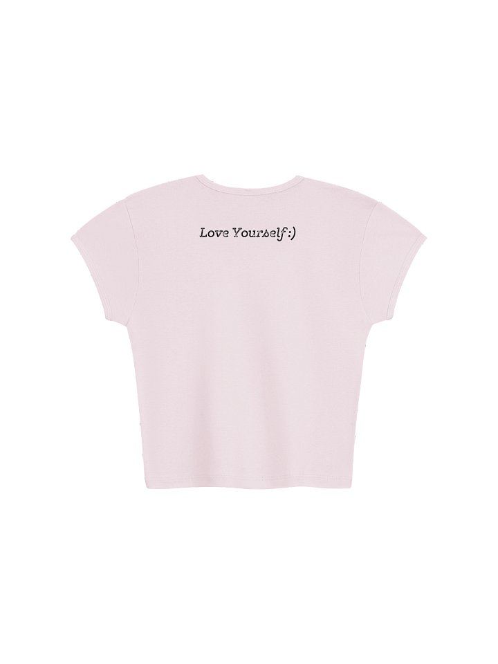 Stay Weird & Love Yourself Women's Ribbed Baby Tee Crop Top Black Font product image (2)