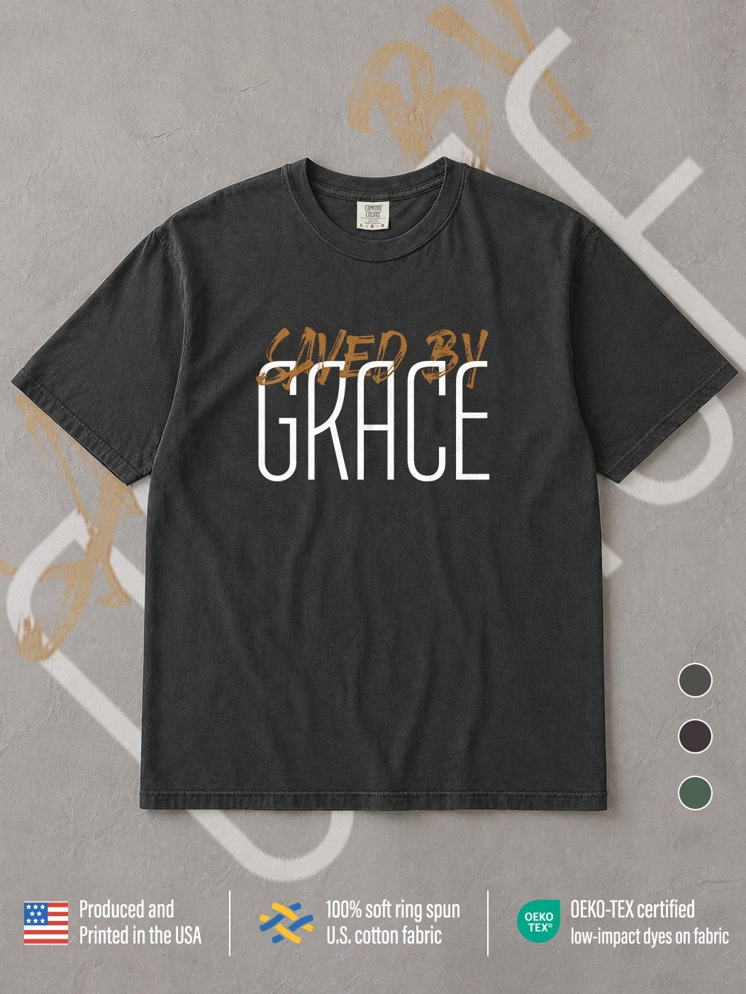 Saved By Grace Tee| Heavyweight product image (1)