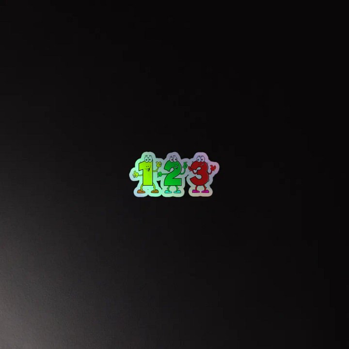 123 NUMBER CARTOON CHARACTER HOLOGRAPHIC STICKER product image (4)