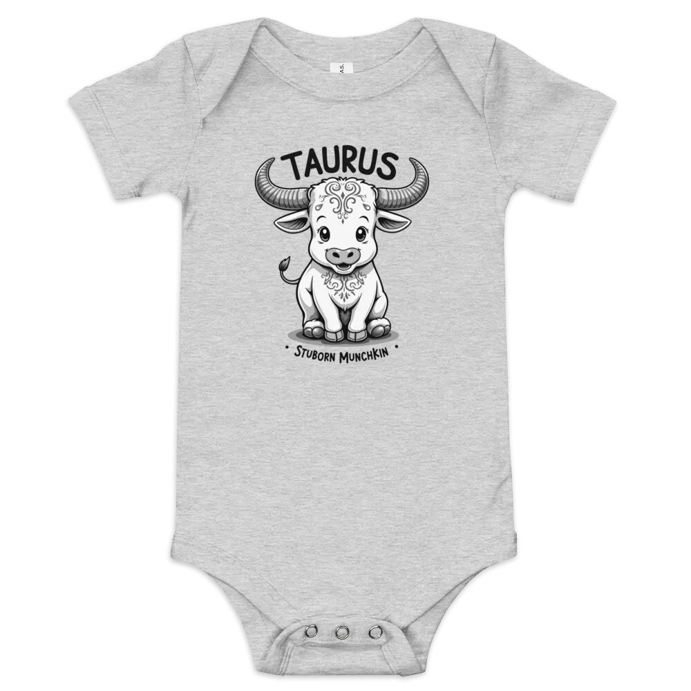 Taurus Stubborn Munchkin Baby Onesie product image (2)