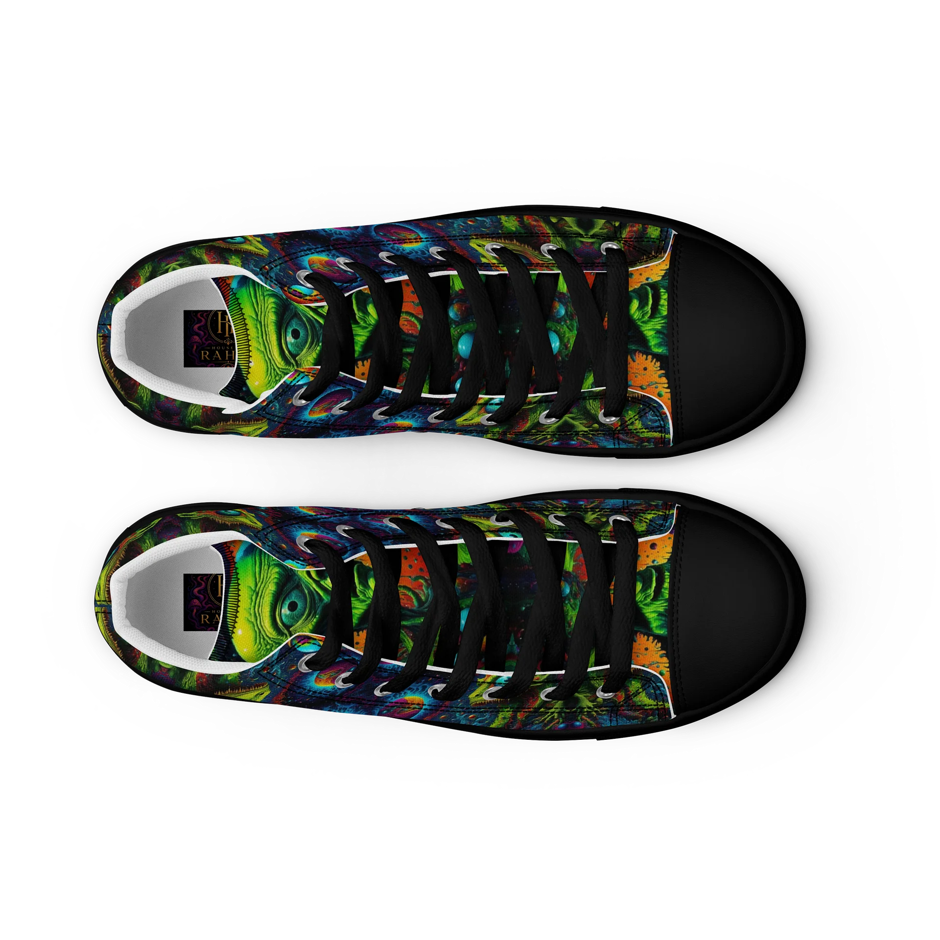 Men's Canvas High tops. House of Rahly-Cosmic Reptilian Design. product image (18)