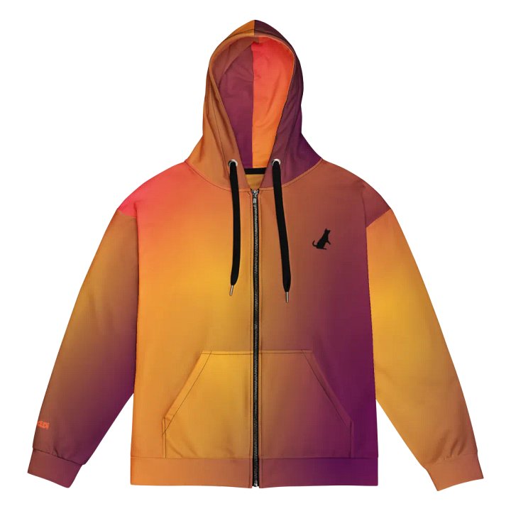 Vibrant Feline Dreams Zip Hoodie product image (1)